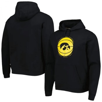 Men's Iowa Hawkeyes Black Basketball Pullover Hoodie Men's Iowa Hawkeyes Black Basketball Pullover Hoodie