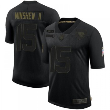 Men's Jacksonville Jaguars #15 Gardner Minshew II 2020 Black Slute To Service Limited Stitched Jersey Men's Jacksonville Jaguars #15 Gardner Minshew II 2020 Black Slute To Service Limited Stitched Jersey