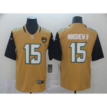 Men's Jacksonville Jaguars #15 Gardner Minshew II Yellow Color Rush Stitched NFL Jersey Men's Jacksonville Jaguars #15 Gardner Minshew II Yellow Color Rush Stitched NFL Jersey