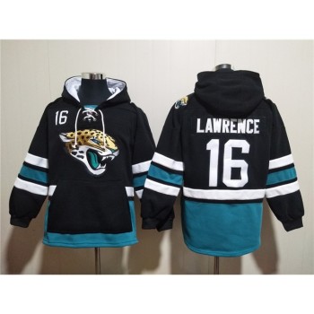 Men's Jacksonville Jaguars #16 Trevor Lawrence Black Ageless Must-Have Lace-Up Pullover Hoodie Men's Jacksonville Jaguars #16 Trevor Lawrence Black Ageless Must-Have Lace-Up Pullover Hoodie