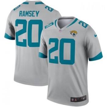Men's Jacksonville Jaguars #20 Jalen Ramsey Silver Inverted Legend Jersey Men's Jacksonville Jaguars #20 Jalen Ramsey Silver Inverted Legend Jersey