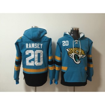 Men's Jacksonville Jaguars #20 Jalen Ramsey Teal All Stitched NFL Hoodie Sweatshirt Men's Jacksonville Jaguars #20 Jalen Ramsey Teal All Stitched NFL Hoodie Sweatshirt