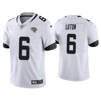 Men's Jacksonville Jaguars #6 Jake Luton White Vapor Untouchable Limited Stitched Jersey Men's Jacksonville Jaguars #6 Jake Luton White Vapor Untouchable Limited Stitched Jersey