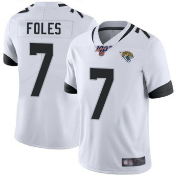 Men's Jacksonville Jaguars #7 Nick Foles White 2019 100th Season Vapor Untouchable Limited Stitched NFL Jersey Men's Jacksonville Jaguars #7 Nick Foles White 2019 100th Season Vapor Untouchable Limited Stitched NFL Jersey