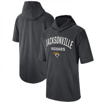 Men's Jacksonville Jaguars Heathered Charcoal Sideline Training Hoodie Performance T-Shirt Men's Jacksonville Jaguars Heathered Charcoal Sideline Training Hoodie Performance T-Shirt