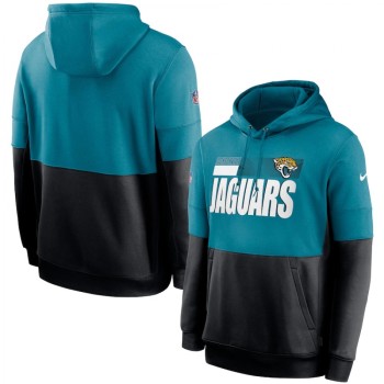Men's Jacksonville Jaguars Teal/Black Sideline Impact Lockup Performance Pullover Hoodie Men's Jacksonville Jaguars Teal/Black Sideline Impact Lockup Performance Pullover Hoodie