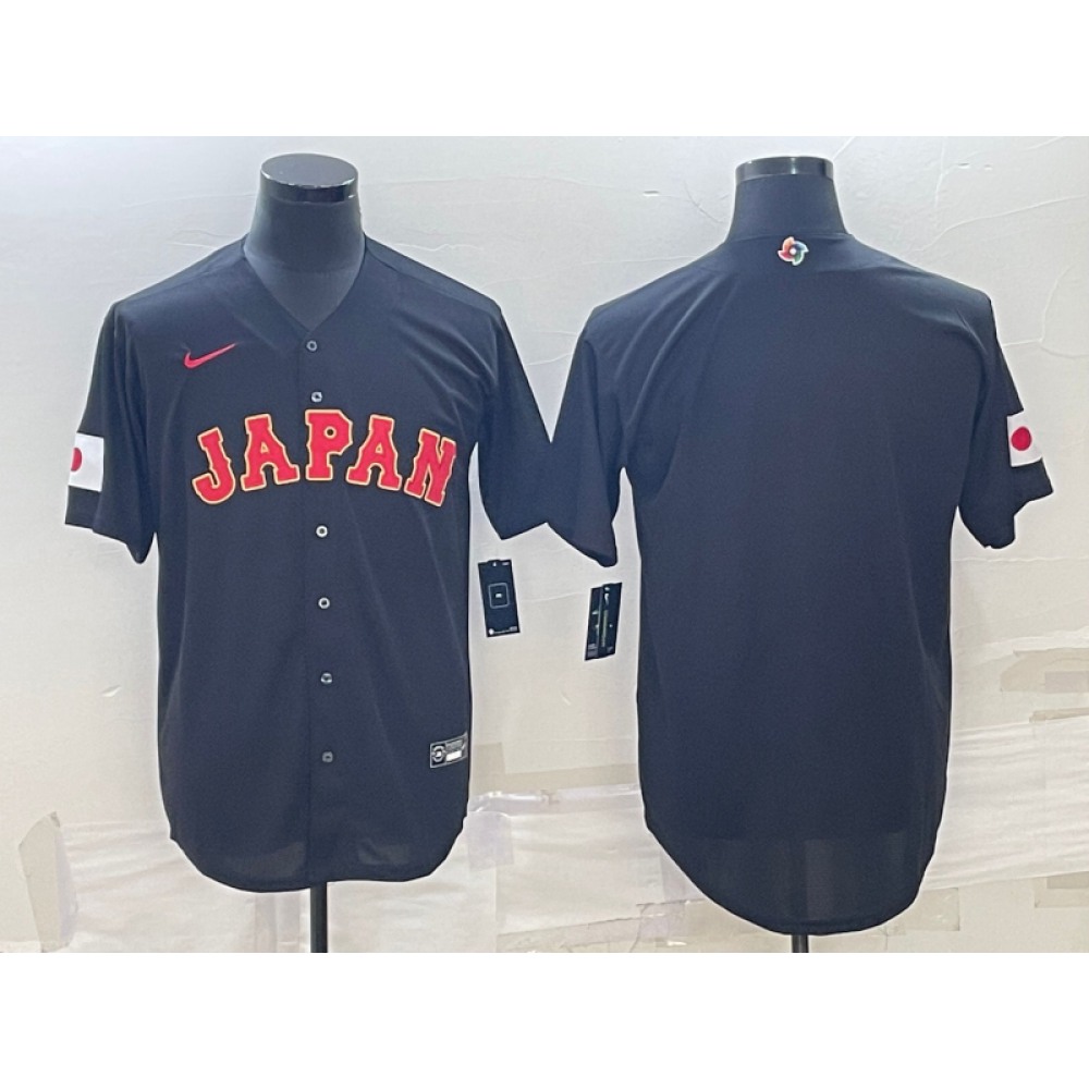 Men's Japan Baseball Blank 2023 Black World Baseball Classic Stitched Jersey