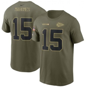 Men's Kansas City Chiefs #15 Patrick Mahomes 2021 Olive Salute To Service Legend Performance T-Shirt Men's Kansas City Chiefs #15 Patrick Mahomes 2021 Olive Salute To Service Legend Performance T-Shirt