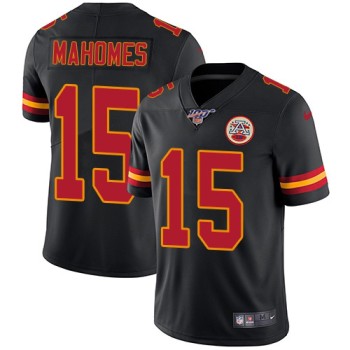 Men's Kansas City Chiefs #15 Patrick Mahomes Black 2019 100th Season Vapor Untouchable Limited Stitched NFL Jersey Men's Kansas City Chiefs #15 Patrick Mahomes Black 2019 100th Season Vapor Untouchable Limited Stitched NFL Jersey