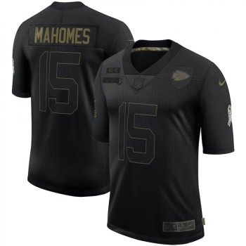 Men's Kansas City Chiefs #15 Patrick Mahomes Black 2020 Salute To Service Limited Stitched Jersey Men's Kansas City Chiefs #15 Patrick Mahomes Black 2020 Salute To Service Limited Stitched Jersey