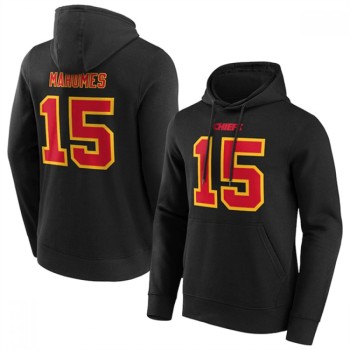 Men's Kansas City Chiefs #15 Patrick Mahomes Black Hoodie Men's Kansas City Chiefs #15 Patrick Mahomes Black Hoodie