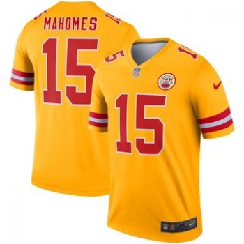 Men's Kansas City Chiefs #15 Patrick Mahomes Gold Inverted Legend Jersey Men's Kansas City Chiefs #15 Patrick Mahomes Gold Inverted Legend Jersey