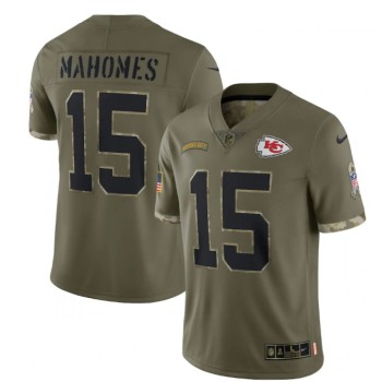 Men's Kansas City Chiefs #15 Patrick Mahomes Olive 2022 Salute To Service Limited Stitched Jersey Men's Kansas City Chiefs #15 Patrick Mahomes Olive 2022 Salute To Service Limited Stitched Jersey