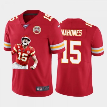 Men's Kansas City Chiefs #15 Patrick Mahomes Red 100th Season Portrait Edition Limited Jersey Men's Kansas City Chiefs #15 Patrick Mahomes Red 100th Season Portrait Edition Limited Jersey