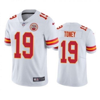 Men's Kansas City Chiefs #19 Kadarius Toney White Vapor Untouchable Limited Stitched Football Jersey Men's Kansas City Chiefs #19 Kadarius Toney White Vapor Untouchable Limited Stitched Football Jersey
