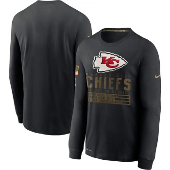 Men's Kansas City Chiefs 2020 Black Salute to Service Sideline Performance Long Sleeve T-Shirt Men's Kansas City Chiefs 2020 Black Salute to Service Sideline Performance Long Sleeve T-Shirt