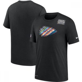 Men's Kansas City Chiefs 2020 Black Sideline Crucial Catch Performance T-Shirt Men's Kansas City Chiefs 2020 Black Sideline Crucial Catch Performance T-Shirt