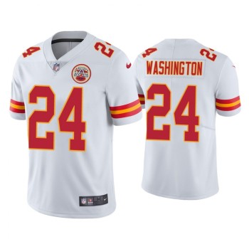 Men's Kansas City Chiefs #24 DeAndre Washington White Vapor Untouchable Limited Stitched Jersey Men's Kansas City Chiefs #24 DeAndre Washington White Vapor Untouchable Limited Stitched Jersey