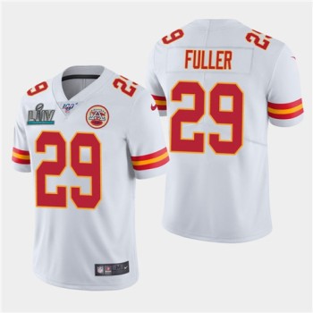 Men's Kansas City Chiefs #29 Kendall Fuller White Super Bowl LIV With 100th Season Patch Vapor Untouchable Limited Stitched NFL Jersey Men's Kansas City Chiefs #29 Kendall Fuller White Super Bowl LIV With 100th Season Patch Vapor Untouchable Limited Stitched NFL Jersey
