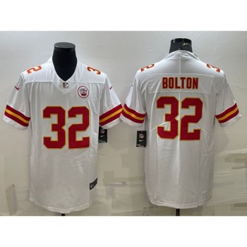 Men's Kansas City Chiefs #32 Nick Bolton White Vapor Untouchable Limited Stitched Football Jersey Men's Kansas City Chiefs #32 Nick Bolton White Vapor Untouchable Limited Stitched Football Jersey