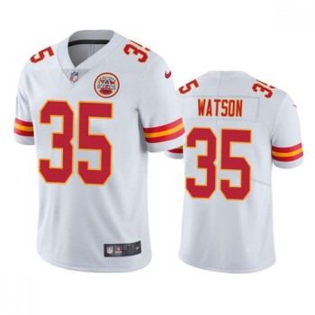 Men's Kansas City Chiefs #35 Jaylen Watson White Vapor Untouchable Limited Stitched Football Jersey Men's Kansas City Chiefs #35 Jaylen Watson White Vapor Untouchable Limited Stitched Football Jersey