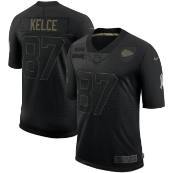 Men's Kansas City Chiefs #87 Travis Kelce Black 2020 Salute To Service Limited Stitched Jersey Men's Kansas City Chiefs #87 Travis Kelce Black 2020 Salute To Service Limited Stitched Jersey