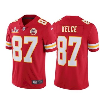 Men's Kansas City Chiefs #87 Travis Kelce Red 2021 Super Bowl LV Stitched NFL Jersey Men's Kansas City Chiefs #87 Travis Kelce Red 2021 Super Bowl LV Stitched NFL Jersey
