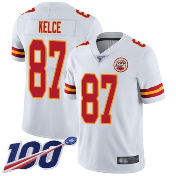 Men's Kansas City Chiefs #87 Travis Kelce White 2019 100th Season Vapor Untouchable Limited Stitched NFL Jersey Men's Kansas City Chiefs #87 Travis Kelce White 2019 100th Season Vapor Untouchable Limited Stitched NFL Jersey