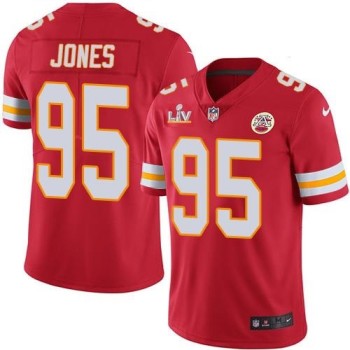 Men's Kansas City Chiefs #95 Chris Jones Red 2021 Super Bowl LV Stitched NFL Jersey Men's Kansas City Chiefs #95 Chris Jones Red 2021 Super Bowl LV Stitched NFL Jersey