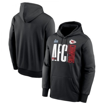 Men's Kansas City Chiefs Black 2022 AFC Champions Iconic Therma Performance Pullover Hoodie Men's Kansas City Chiefs Black 2022 AFC Champions Iconic Therma Performance Pullover Hoodie