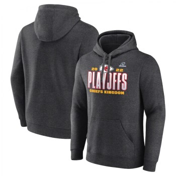 Men's Kansas City Chiefs Charcoal 2022 NFL Playoffs Our Time Pullover Hoodie Men's Kansas City Chiefs Charcoal 2022 NFL Playoffs Our Time Pullover Hoodie