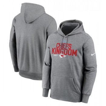 Men's Kansas City Chiefs Gray Super Bowl LVII Champions Local Pack Therma Performance Pullover Hoodie Men's Kansas City Chiefs Gray Super Bowl LVII Champions Local Pack Therma Performance Pullover Hoodie