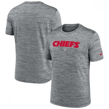 Men's Kansas City Chiefs Grey Velocity Performance T-Shirt Men's Kansas City Chiefs Grey Velocity Performance T-Shirt
