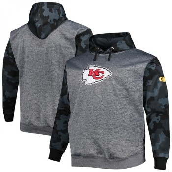 Men's Kansas City Chiefs Heather Charcoal Big & Tall Camo Pullover Hoodie Men's Kansas City Chiefs Heather Charcoal Big & Tall Camo Pullover Hoodie