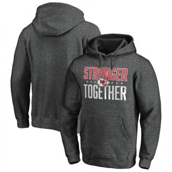 Men's Kansas City Chiefs Heather Charcoal Stronger Together Pullover Hoodie Men's Kansas City Chiefs Heather Charcoal Stronger Together Pullover Hoodie
