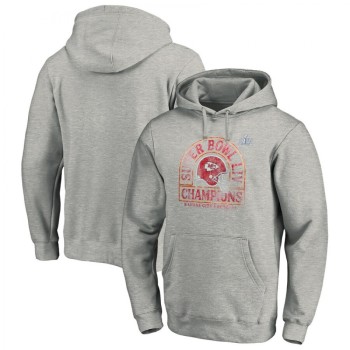 Men's Kansas City Chiefs Heather Gray Super Bowl LIV Champions Kickoff Pullover Hoodie Men's Kansas City Chiefs Heather Gray Super Bowl LIV Champions Kickoff Pullover Hoodie