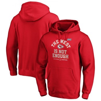 Men's Kansas City Chiefs Red 2019 AFC West Division Champions Cover Two Pullover Hoodie Men's Kansas City Chiefs Red 2019 AFC West Division Champions Cover Two Pullover Hoodie