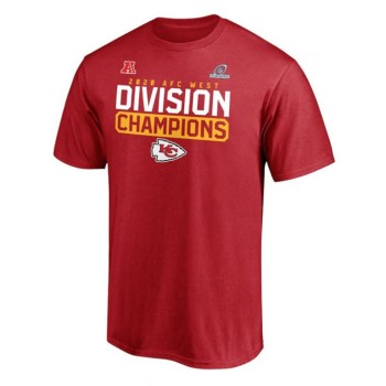 Men's Kansas City Chiefs Red 2020 AFC West Division Champions Flying High NFL T-Shirt Men's Kansas City Chiefs Red 2020 AFC West Division Champions Flying High NFL T-Shirt