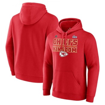 Men's Kansas City Chiefs Red 2022 AFC Champions Team Slogan Pullover Hoodie Men's Kansas City Chiefs Red 2022 AFC Champions Team Slogan Pullover Hoodie