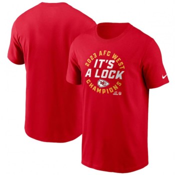 Men's Kansas City Chiefs Red 2023 AFC West Division Champions Locker Room Trophy Collection T-Shirt Men's Kansas City Chiefs Red 2023 AFC West Division Champions Locker Room Trophy Collection T-Shirt