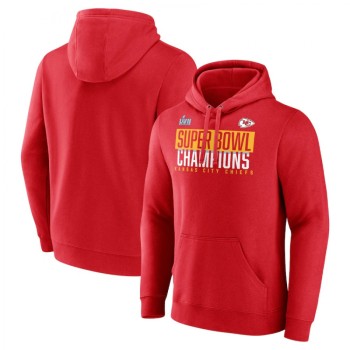 Men's Kansas City Chiefs Red AFC Champions Team Slogan Pullover Hoodie Men's Kansas City Chiefs Red AFC Champions Team Slogan Pullover Hoodie