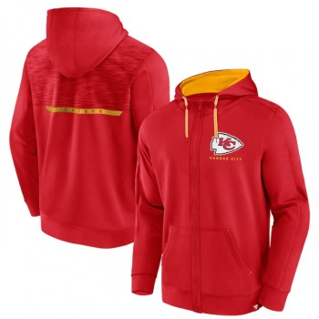 Men's Kansas City Chiefs Red Defender Evo Full-Zip Hoodie Men's Kansas City Chiefs Red Defender Evo Full-Zip Hoodie
