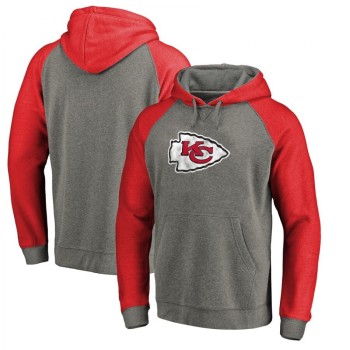 Men's Kansas City Chiefs Red/Grey Throwback Logo Big & Tall Tri-Blend Raglan Pullover Hoodie Men's Kansas City Chiefs Red/Grey Throwback Logo Big & Tall Tri-Blend Raglan Pullover Hoodie