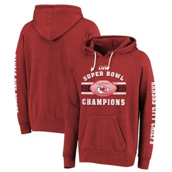 Men's Kansas City Chiefs Red Super Bowl LVII Champions Always Champs Tri-Blend Pullover Hoodie Men's Kansas City Chiefs Red Super Bowl LVII Champions Always Champs Tri-Blend Pullover Hoodie