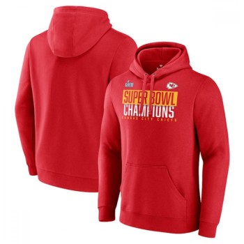 Men's Kansas City Chiefs Red Super Bowl LVII Champions Foam Finger Pullover Hoodie Men's Kansas City Chiefs Red Super Bowl LVII Champions Foam Finger Pullover Hoodie