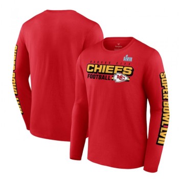 Men's Kansas City Chiefs Red Super Bowl LVII Star Trail Long Sleeve T-Shirt Men's Kansas City Chiefs Red Super Bowl LVII Star Trail Long Sleeve T-Shirt