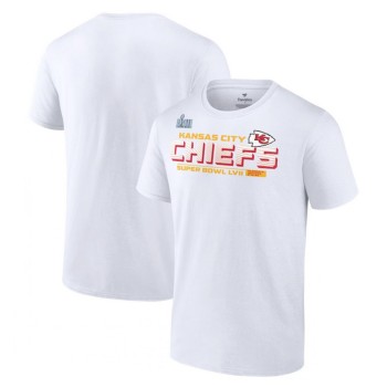 Men's Kansas City Chiefs White Super Bowl LVII Vivid Striations T-Shirt Men's Kansas City Chiefs White Super Bowl LVII Vivid Striations T-Shirt