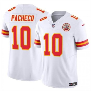 Men's Kansas City Chiefs #10 Isiah Pacheco White 2023 F.U.S.E. Vapor Untouchable Limited Stitched Jersey Men's Kansas City Chiefs #10 Isiah Pacheco White 2023 F.U.S.E. Vapor Untouchable Limited Stitched Jersey