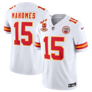 Men's Kansas City Chiefs #15 Patrick Mahomes White 2024 F.U.S.E. With 