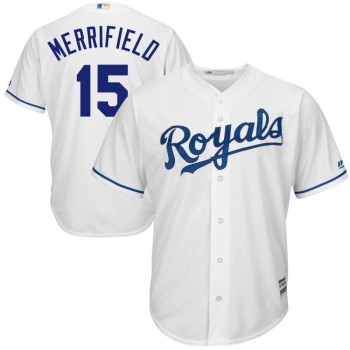 Men's Kansas City Royals #15 Whit Merrifield White Cool Base Stitched MLB Jersey Men's Kansas City Royals #15 Whit Merrifield White Cool Base Stitched MLB Jersey